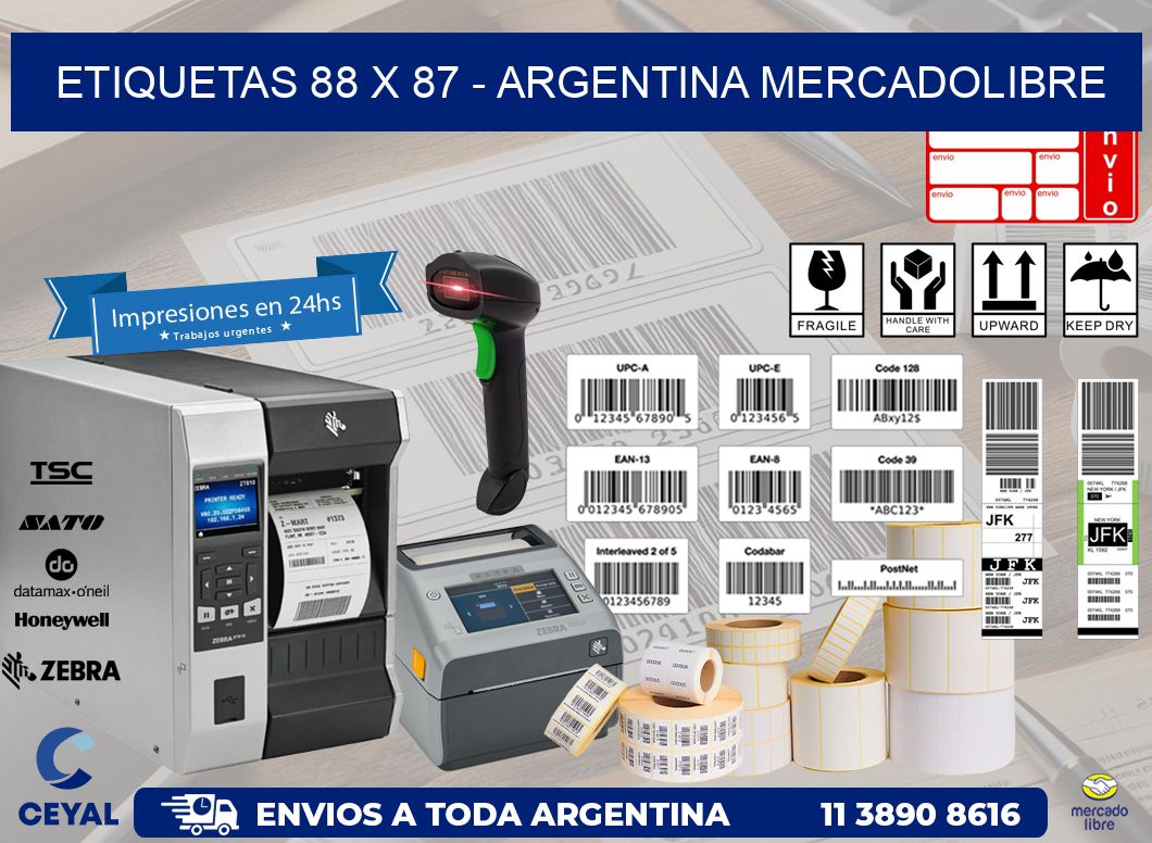 ETIQUETAS 88 x 87 - ARGENTINA MERCADOLIBRE