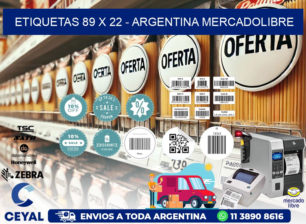 ETIQUETAS 89 x 22 - ARGENTINA MERCADOLIBRE