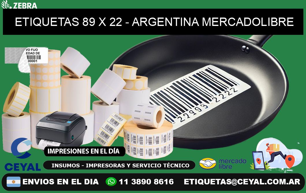 ETIQUETAS 89 x 22 - ARGENTINA MERCADOLIBRE