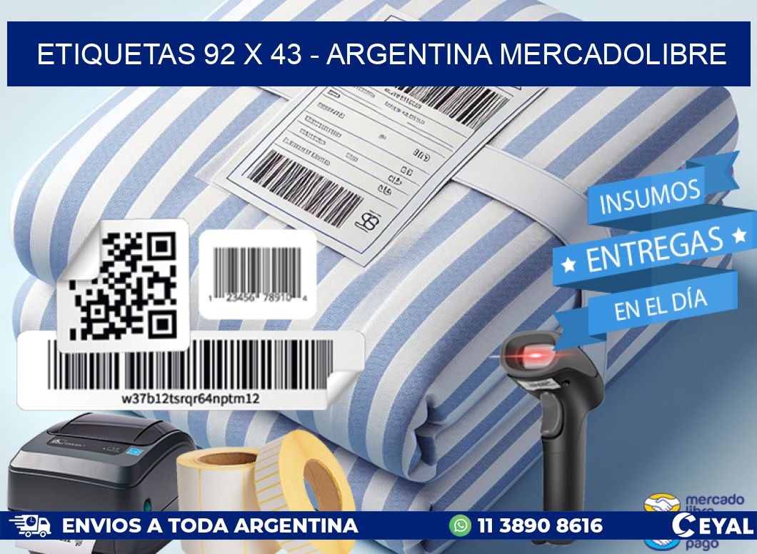 ETIQUETAS 92 x 43 - ARGENTINA MERCADOLIBRE