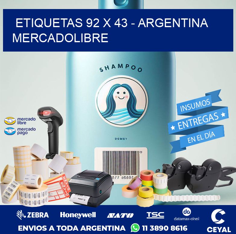 ETIQUETAS 92 x 43 - ARGENTINA MERCADOLIBRE