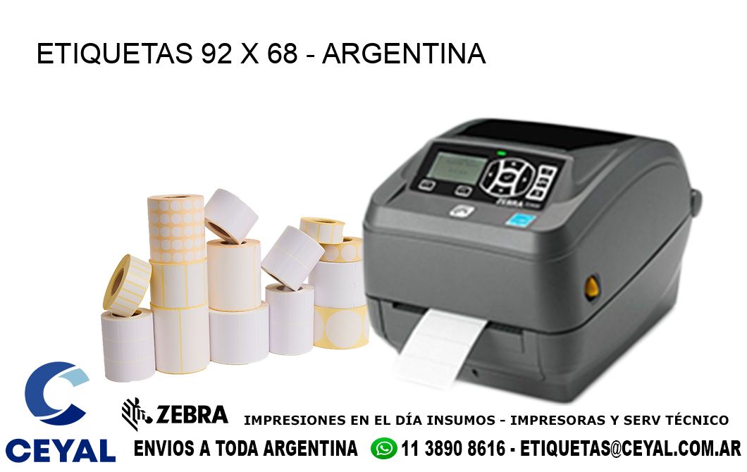 ETIQUETAS 92 x 68 - ARGENTINA