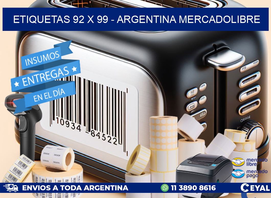 ETIQUETAS 92 x 99 - ARGENTINA MERCADOLIBRE