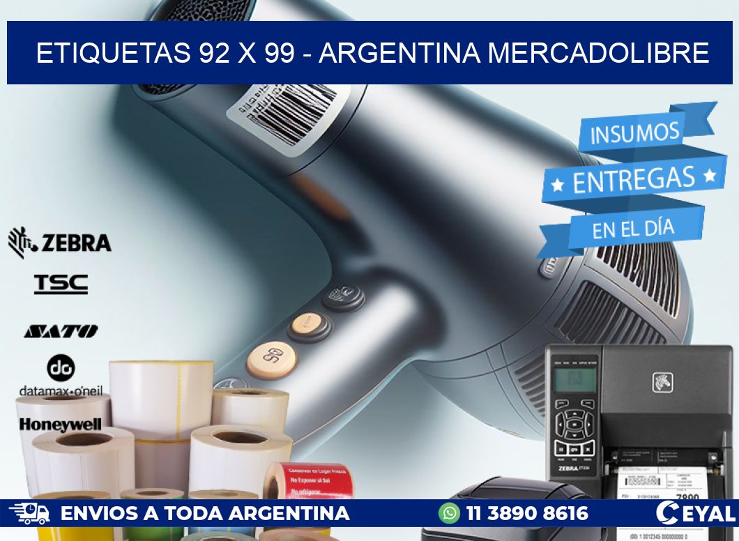 ETIQUETAS 92 x 99 - ARGENTINA MERCADOLIBRE