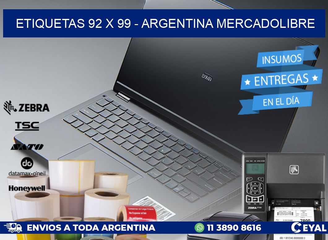 ETIQUETAS 92 x 99 - ARGENTINA MERCADOLIBRE