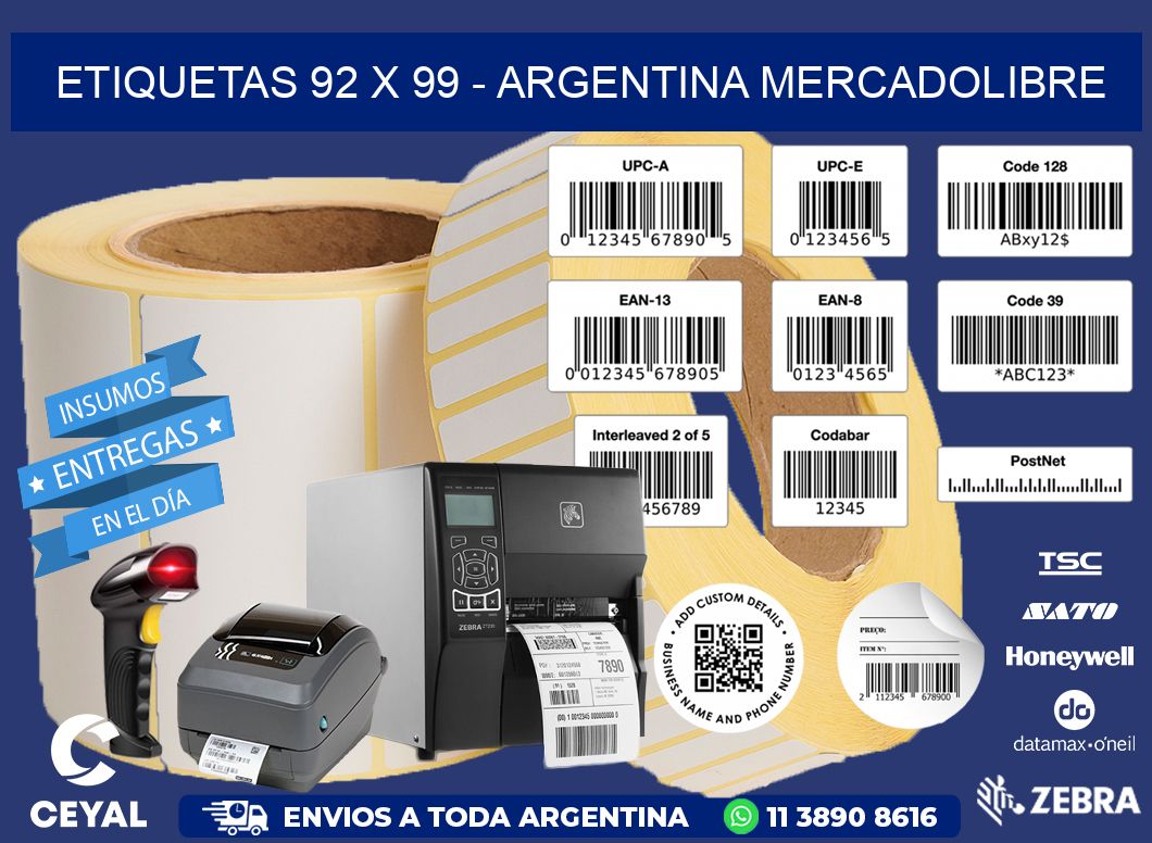 ETIQUETAS 92 x 99 - ARGENTINA MERCADOLIBRE