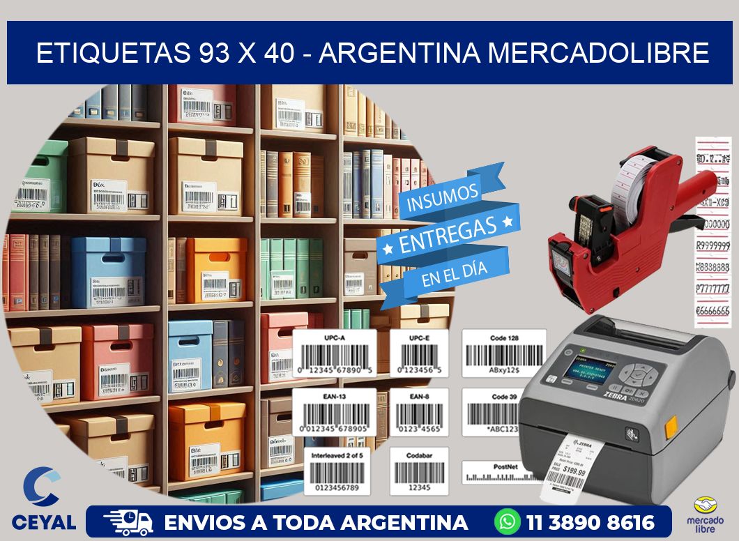 ETIQUETAS 93 x 40 - ARGENTINA MERCADOLIBRE