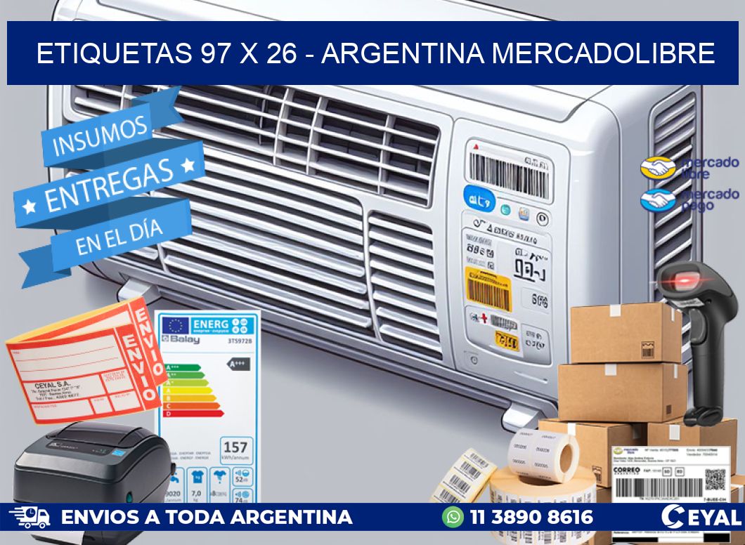 ETIQUETAS 97 x 26 - ARGENTINA MERCADOLIBRE