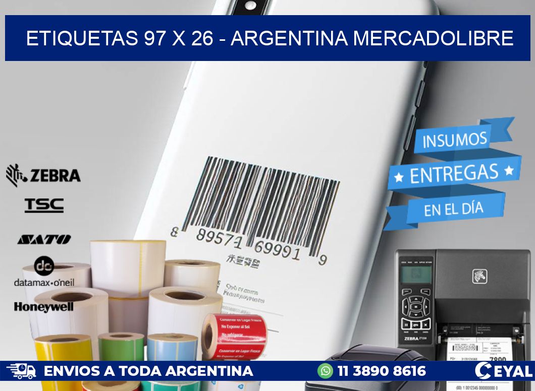 ETIQUETAS 97 x 26 - ARGENTINA MERCADOLIBRE