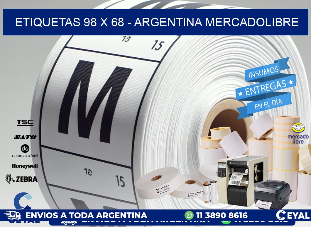 ETIQUETAS 98 x 68 - ARGENTINA MERCADOLIBRE