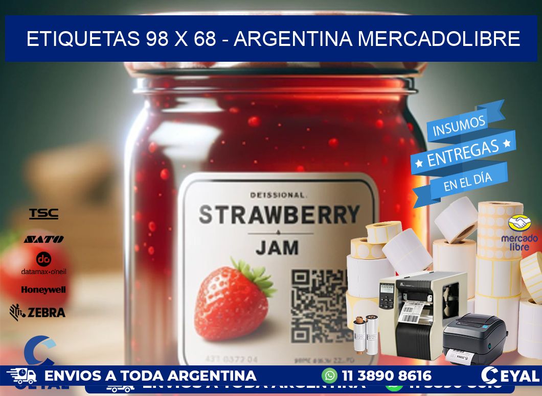 ETIQUETAS 98 x 68 - ARGENTINA MERCADOLIBRE