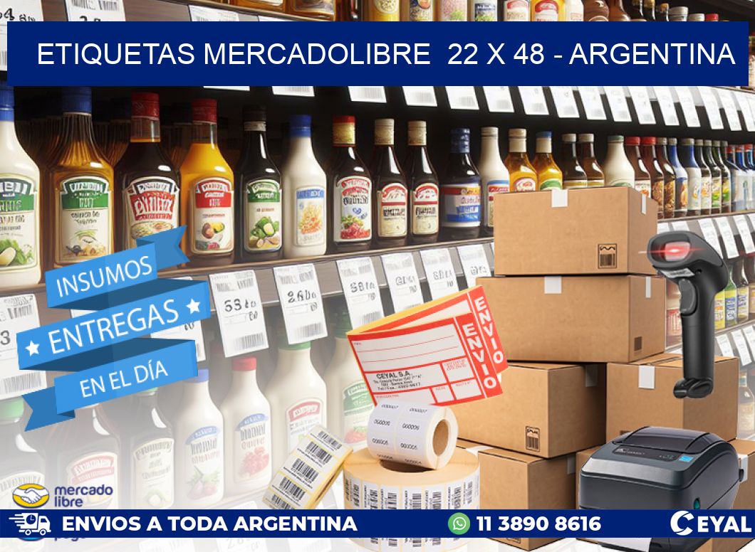 ETIQUETAS MERCADOLIBRE  22 x 48 - ARGENTINA