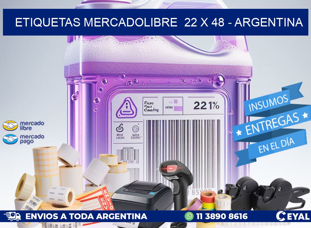 ETIQUETAS MERCADOLIBRE  22 x 48 - ARGENTINA