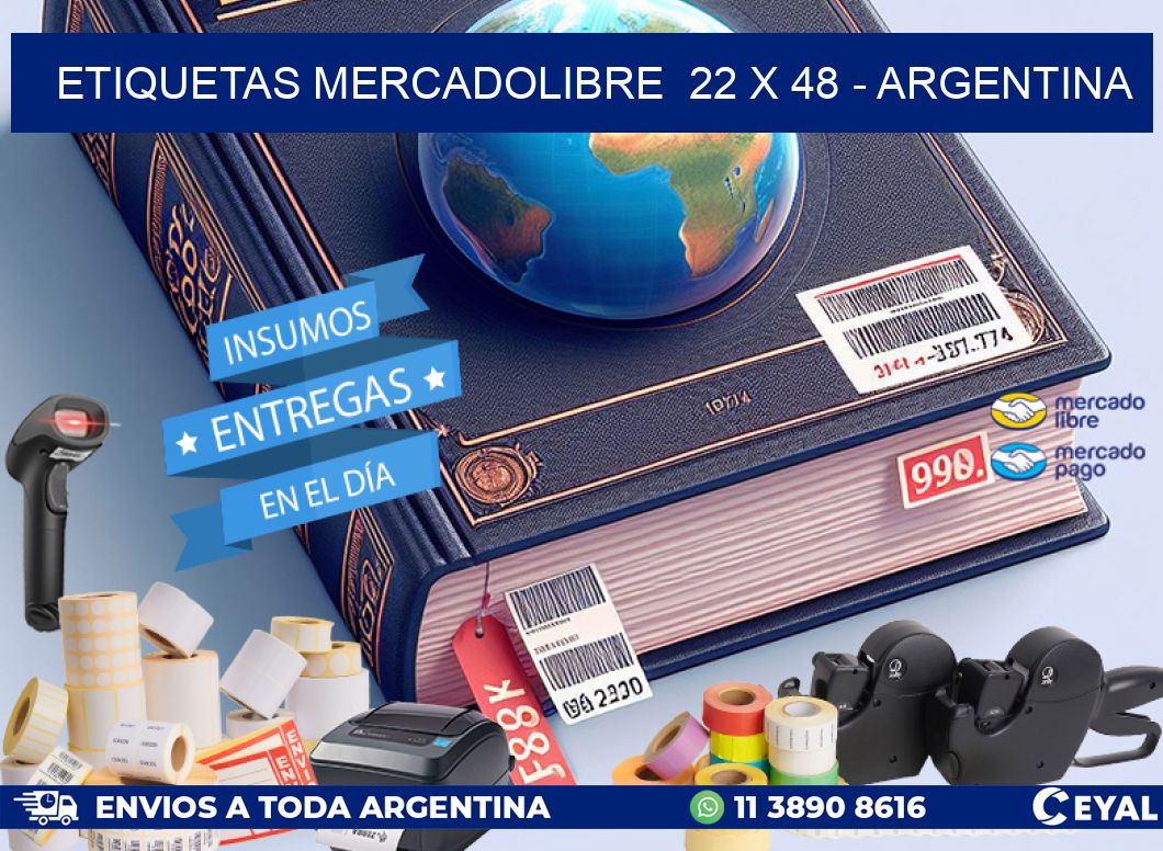 ETIQUETAS MERCADOLIBRE  22 x 48 - ARGENTINA