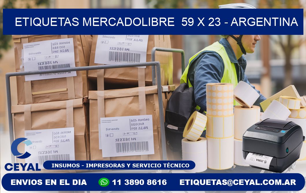 ETIQUETAS MERCADOLIBRE  59 x 23 - ARGENTINA