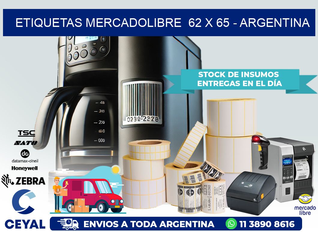 ETIQUETAS MERCADOLIBRE  62 x 65 – ARGENTINA