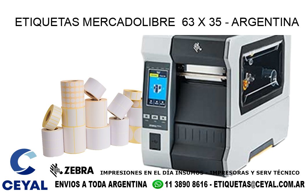 ETIQUETAS MERCADOLIBRE  63 x 35 - ARGENTINA