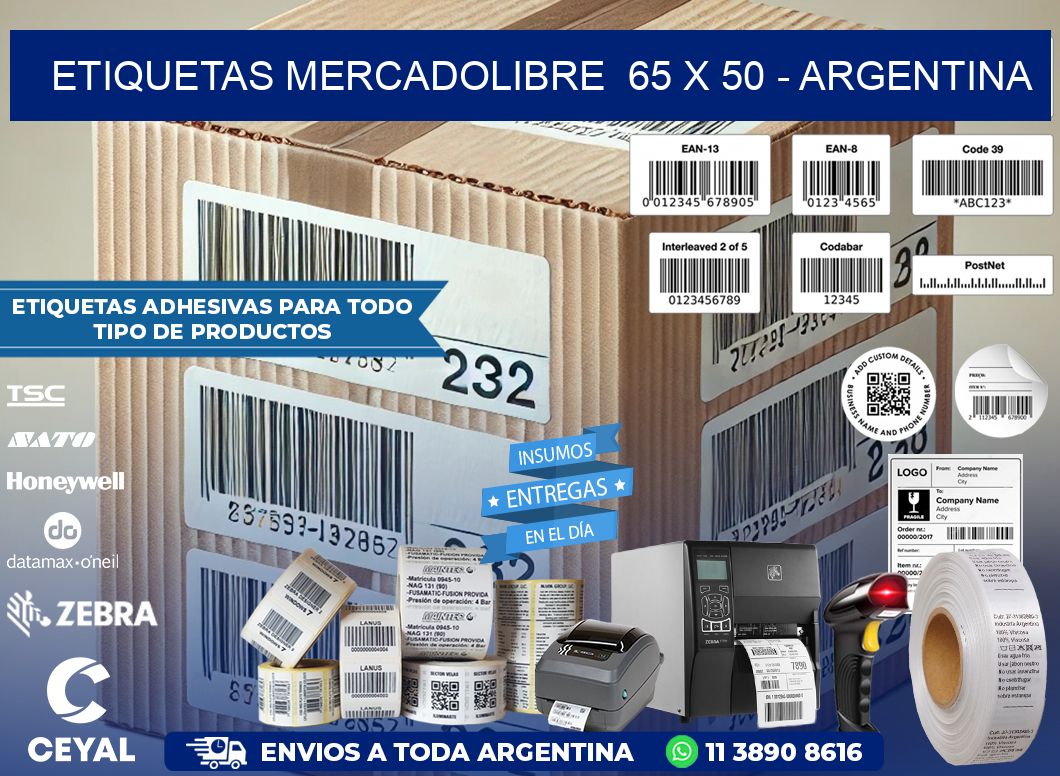 ETIQUETAS MERCADOLIBRE  65 x 50 – ARGENTINA