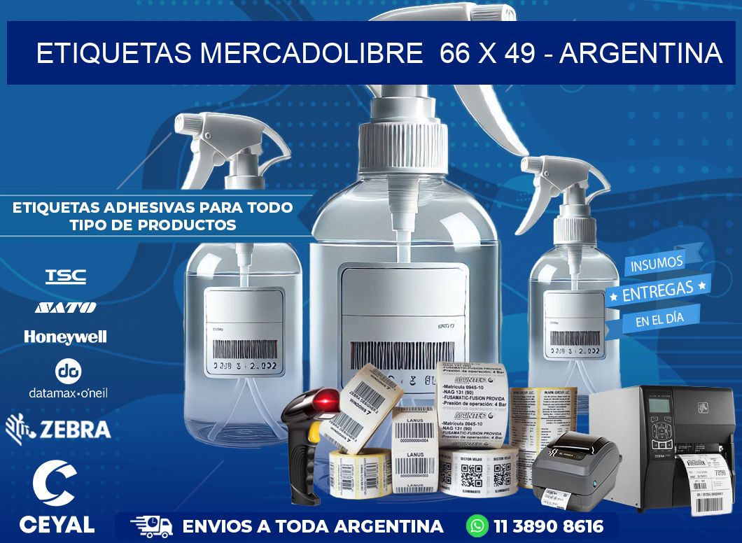 ETIQUETAS MERCADOLIBRE  66 x 49 - ARGENTINA