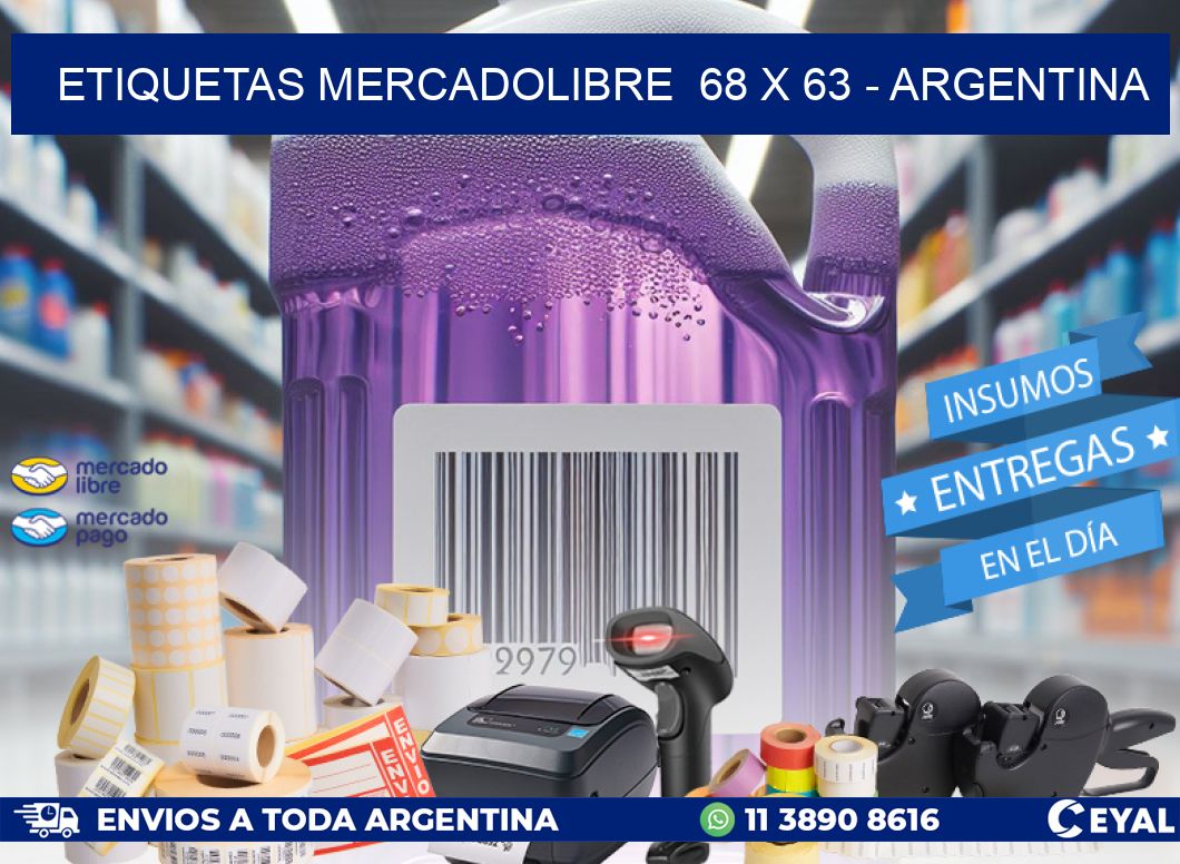 ETIQUETAS MERCADOLIBRE  68 x 63 - ARGENTINA