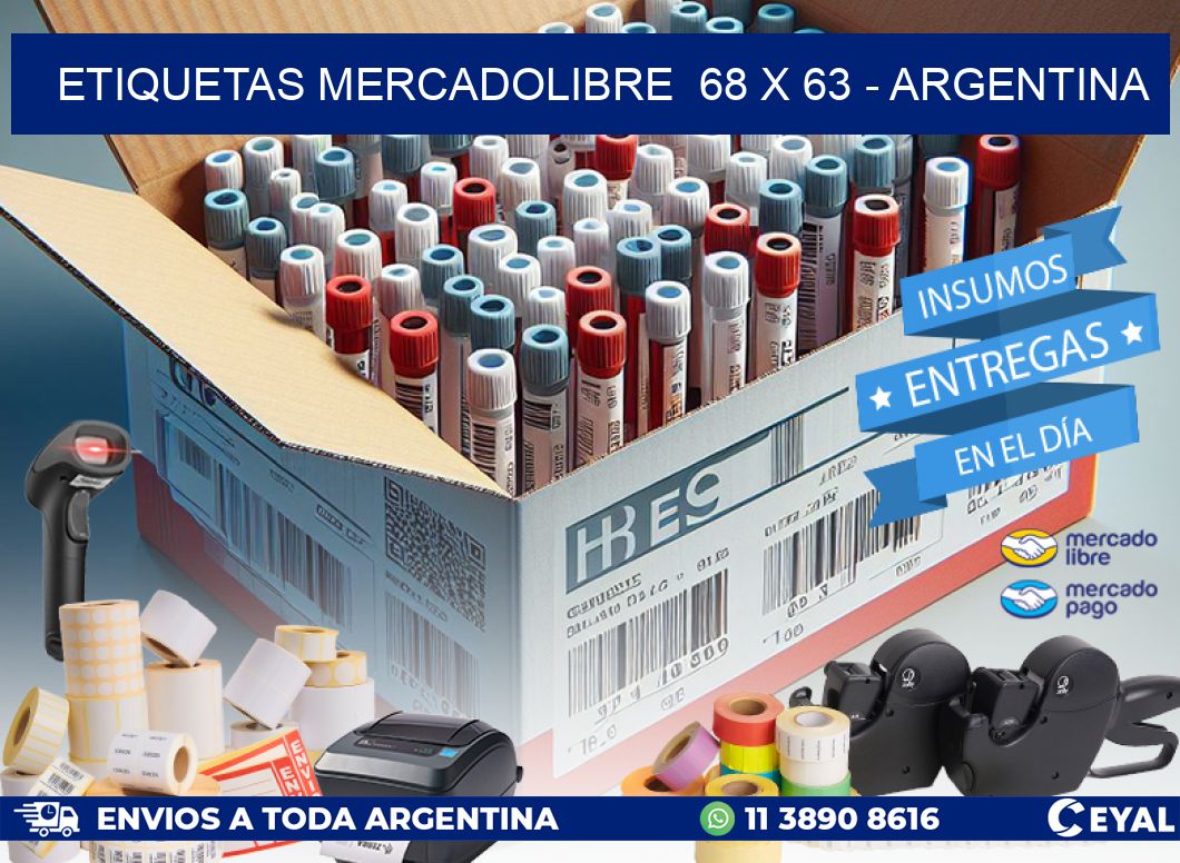 ETIQUETAS MERCADOLIBRE  68 x 63 - ARGENTINA