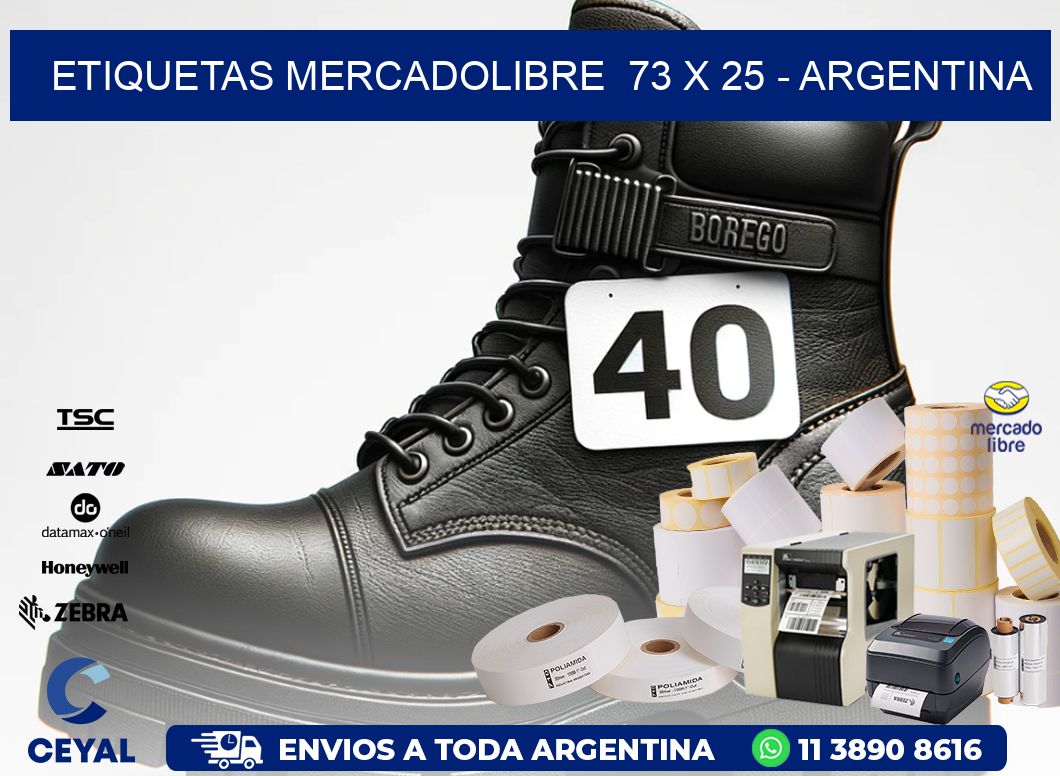 ETIQUETAS MERCADOLIBRE  73 x 25 - ARGENTINA