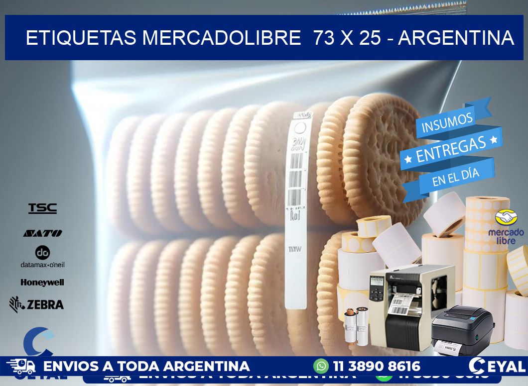 ETIQUETAS MERCADOLIBRE  73 x 25 - ARGENTINA