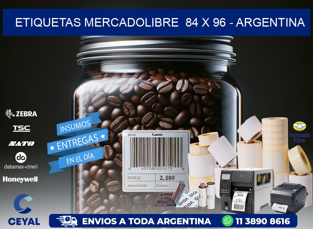 ETIQUETAS MERCADOLIBRE  84 x 96 - ARGENTINA