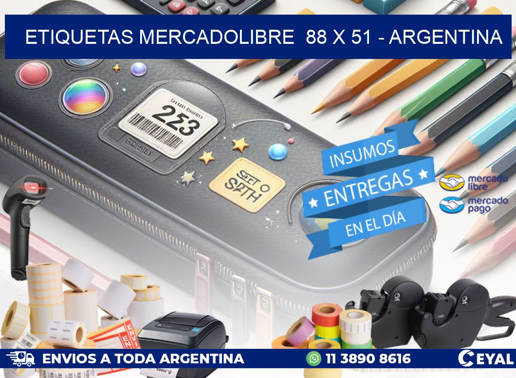 ETIQUETAS MERCADOLIBRE  88 x 51 - ARGENTINA