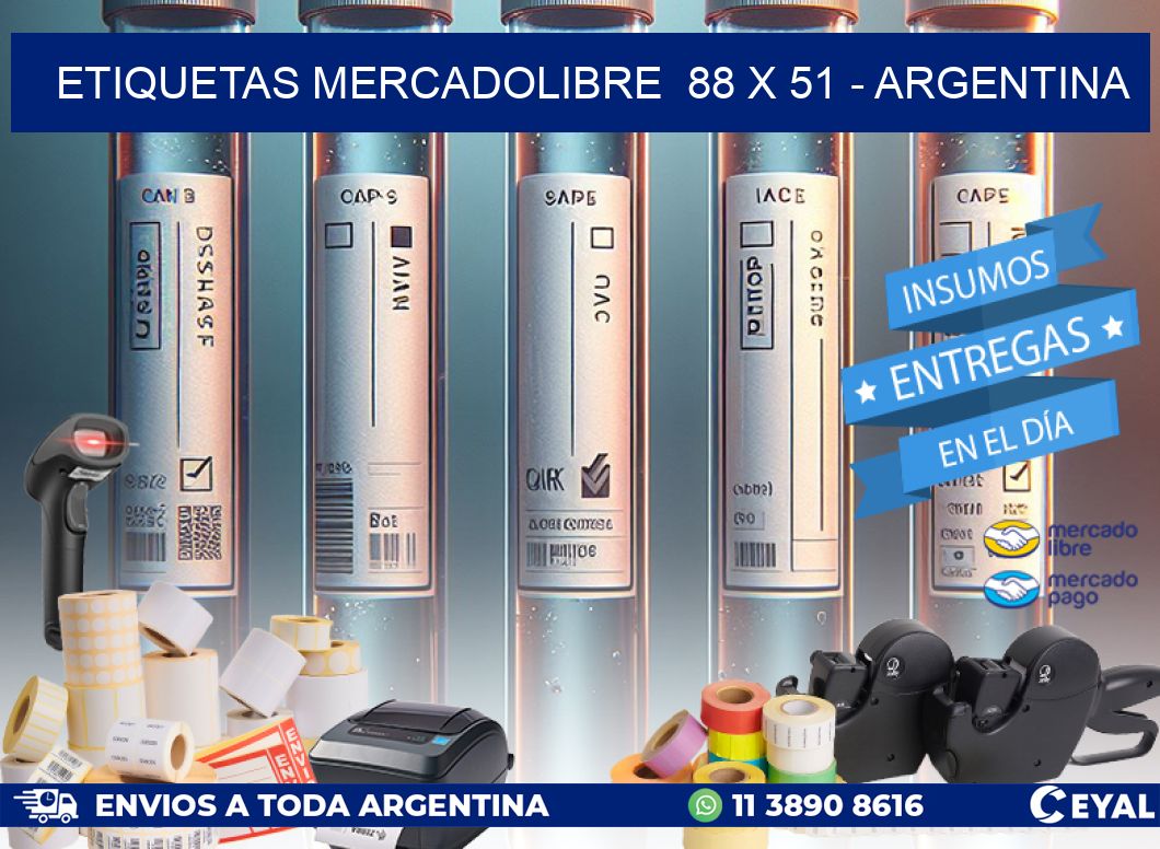 ETIQUETAS MERCADOLIBRE  88 x 51 - ARGENTINA