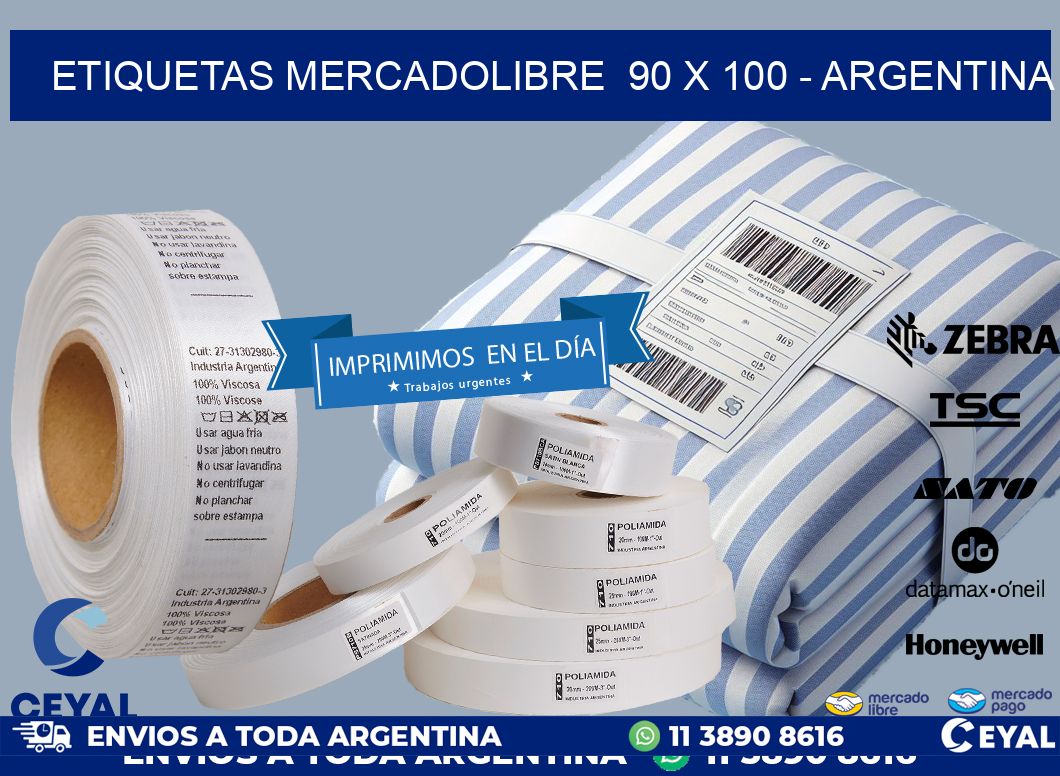 ETIQUETAS MERCADOLIBRE  90 x 100 - ARGENTINA