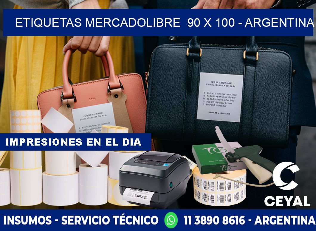 ETIQUETAS MERCADOLIBRE  90 x 100 - ARGENTINA