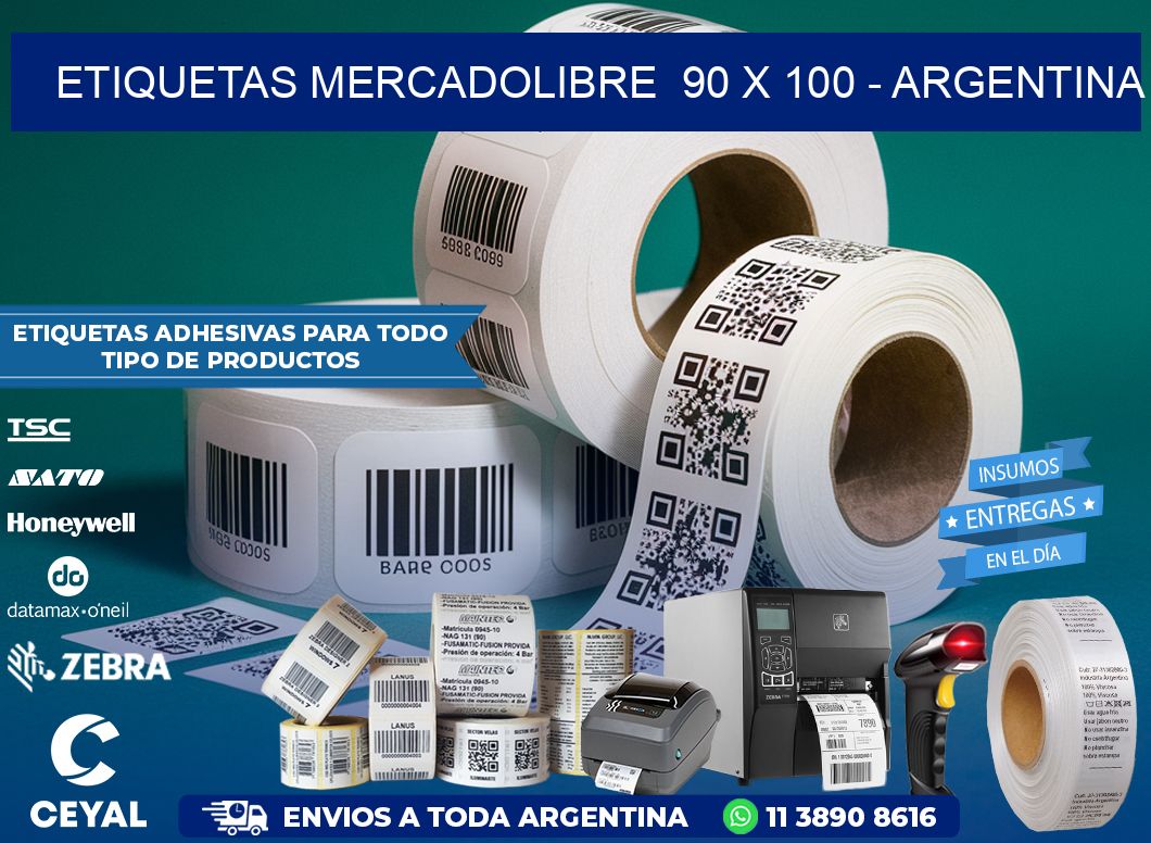 ETIQUETAS MERCADOLIBRE  90 x 100 – ARGENTINA