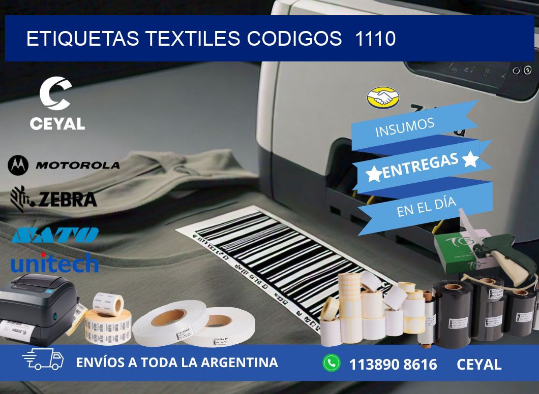 ETIQUETAS TEXTILES CODIGOS  1110