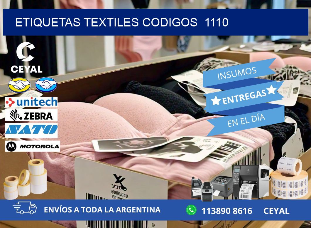 ETIQUETAS TEXTILES CODIGOS  1110