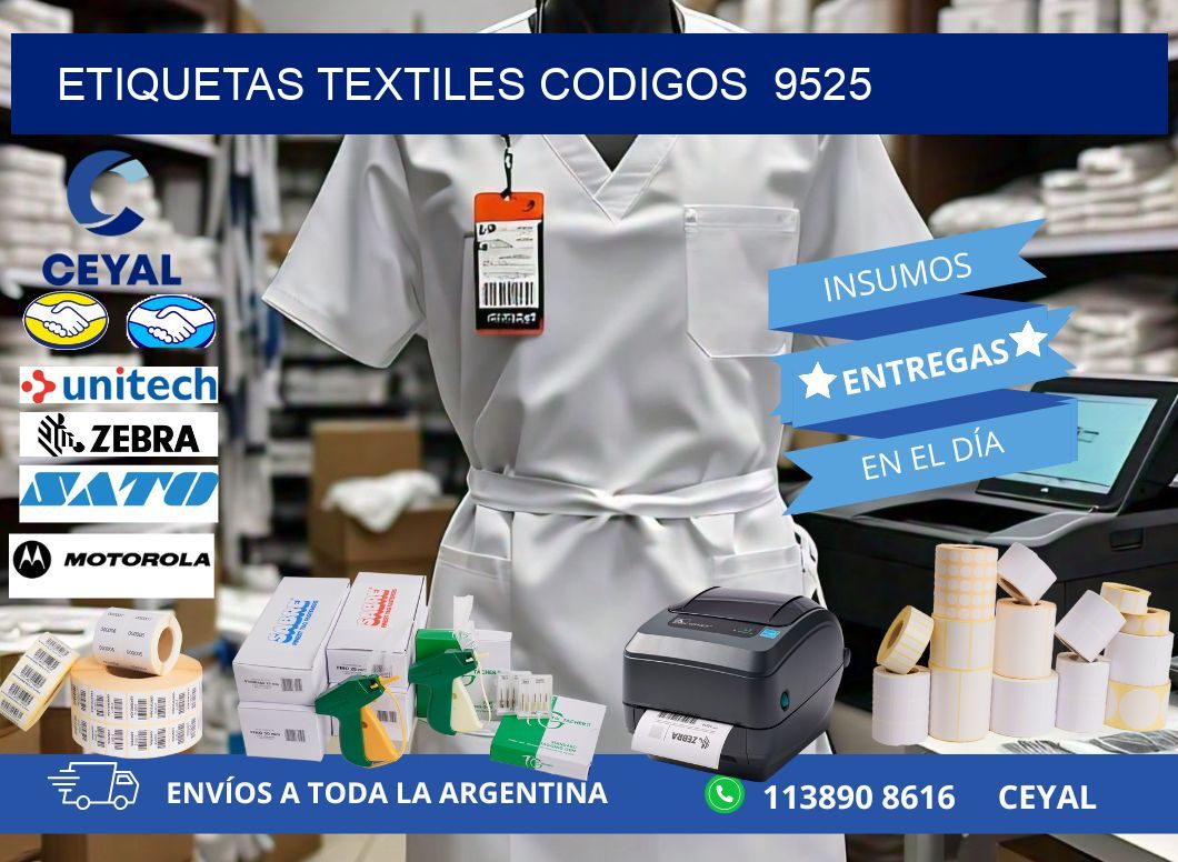 ETIQUETAS TEXTILES CODIGOS  9525