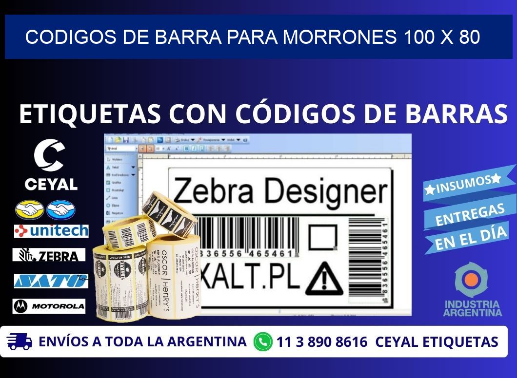 CODIGOS DE BARRA PARA MORRONES 100 x 80