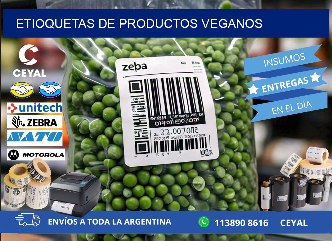 ETIOQUETAS DE PRODUCTOS VEGANOS