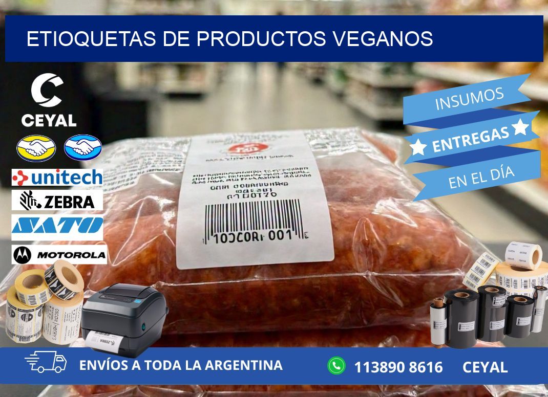 ETIOQUETAS DE PRODUCTOS VEGANOS