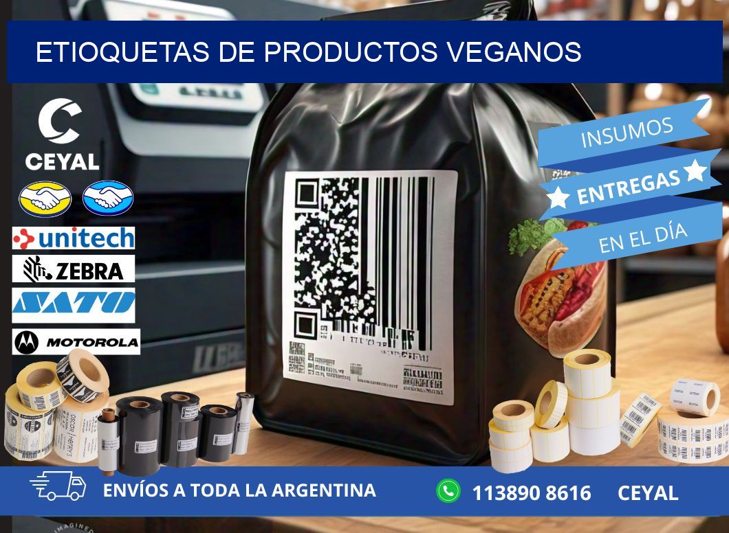 ETIOQUETAS DE PRODUCTOS VEGANOS