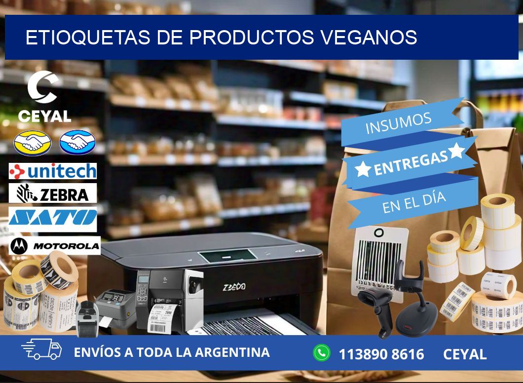 ETIOQUETAS DE PRODUCTOS VEGANOS