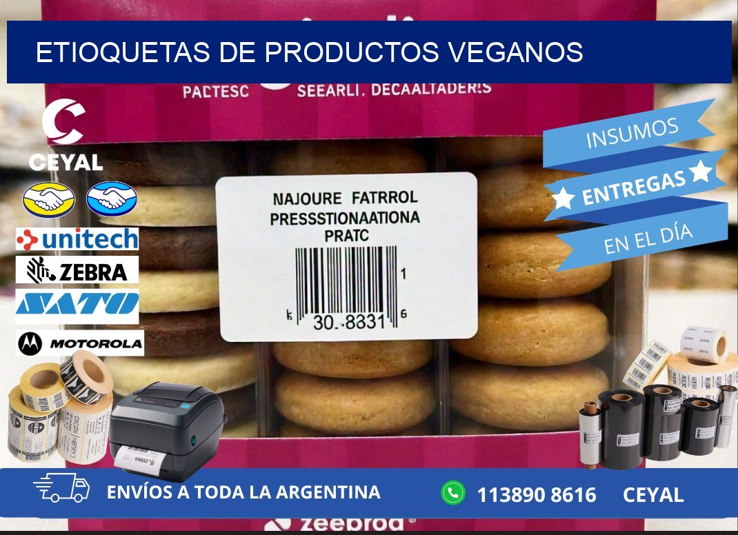 ETIOQUETAS DE PRODUCTOS VEGANOS