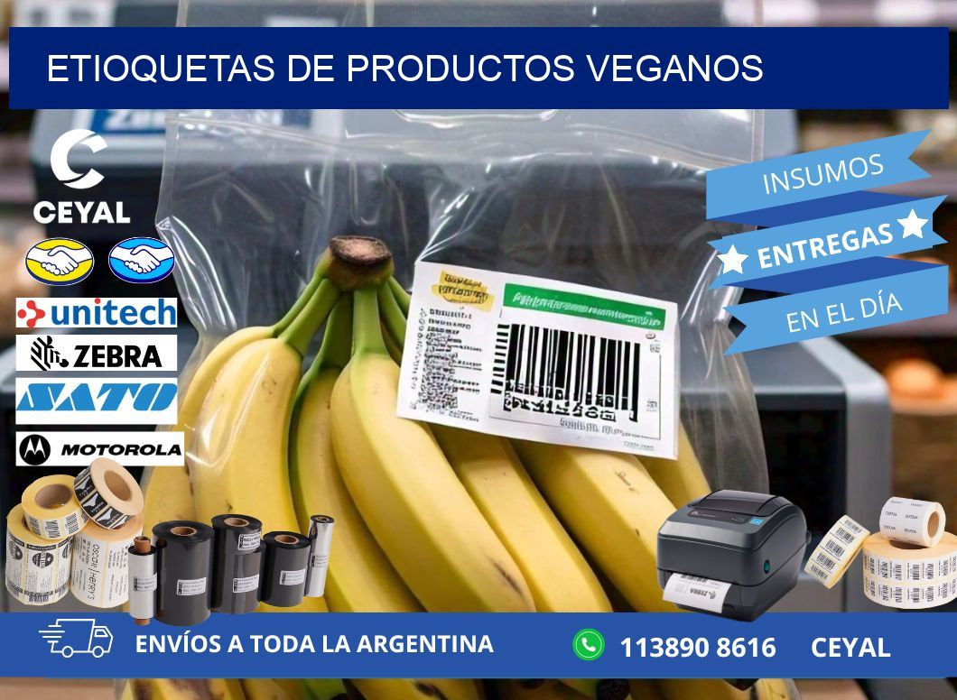 ETIOQUETAS DE PRODUCTOS VEGANOS