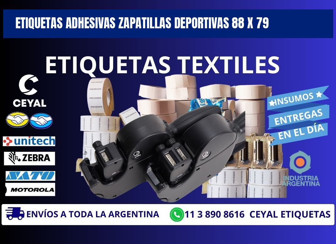 ETIQUETAS ADHESIVAS ZAPATILLAS DEPORTIVAS 88 x 79