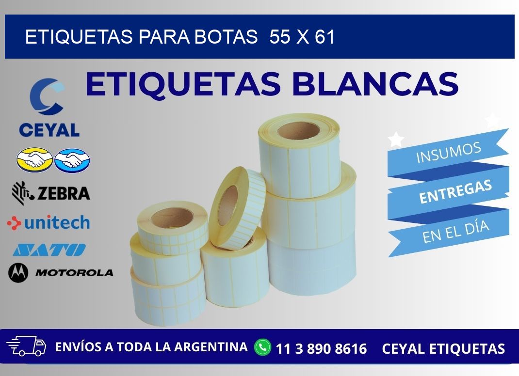 ETIQUETAS PARA BOTAS  55 x 61