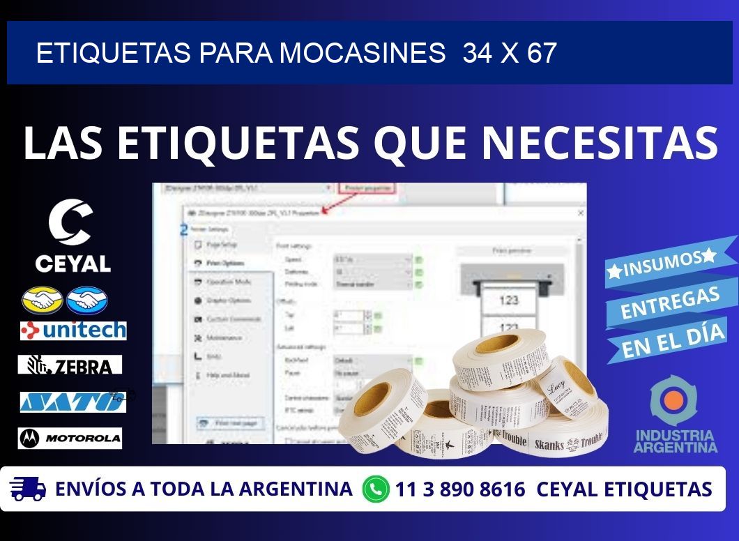 ETIQUETAS PARA MOCASINES  34 x 67