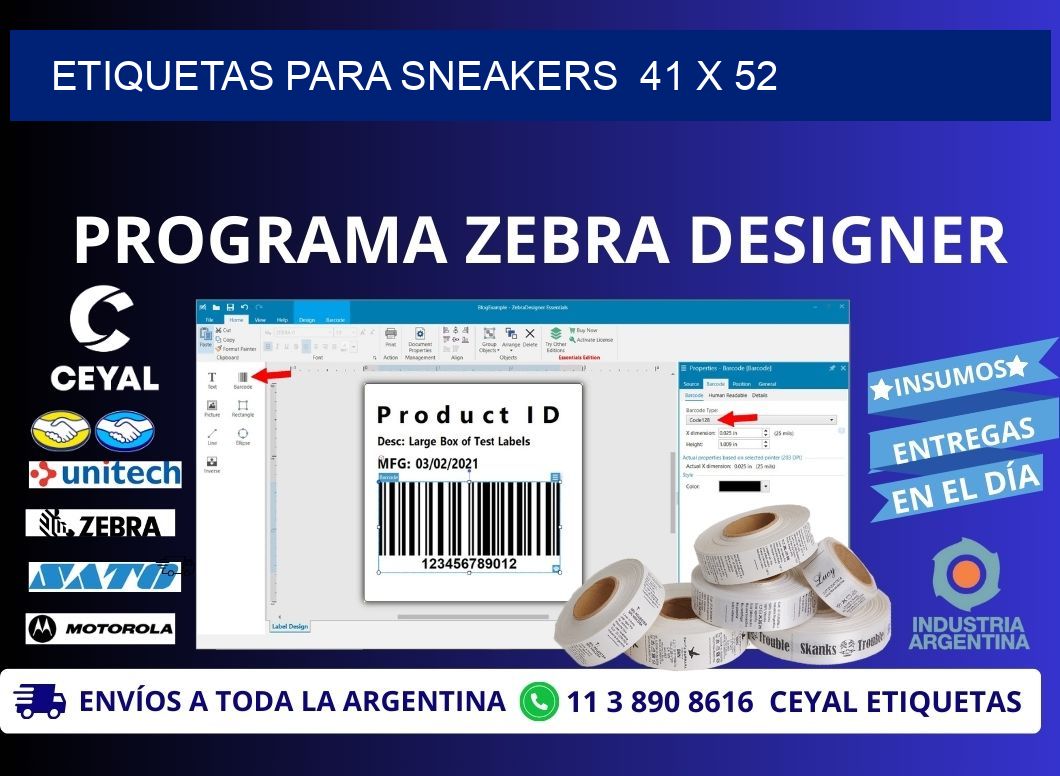 ETIQUETAS PARA SNEAKERS  41 x 52