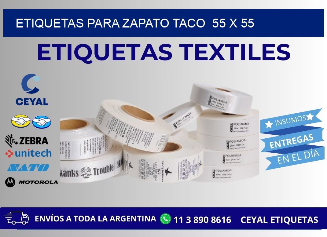 ETIQUETAS PARA ZAPATO TACO  55 x 55