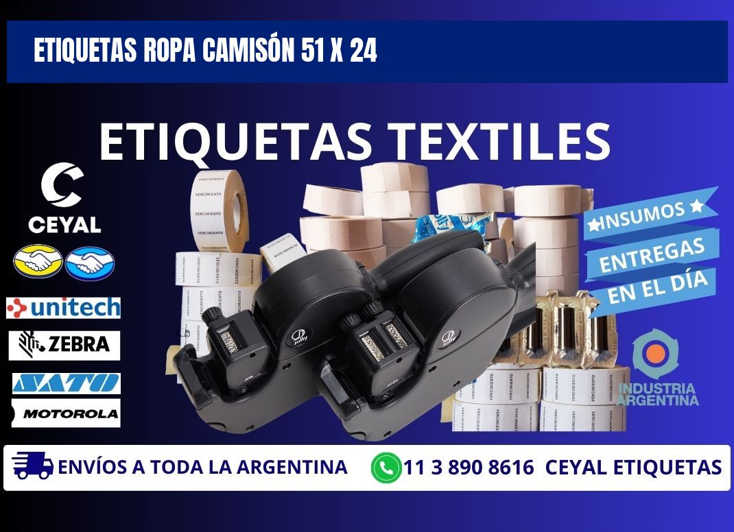 ETIQUETAS ROPA CAMISÓN 51 x 24