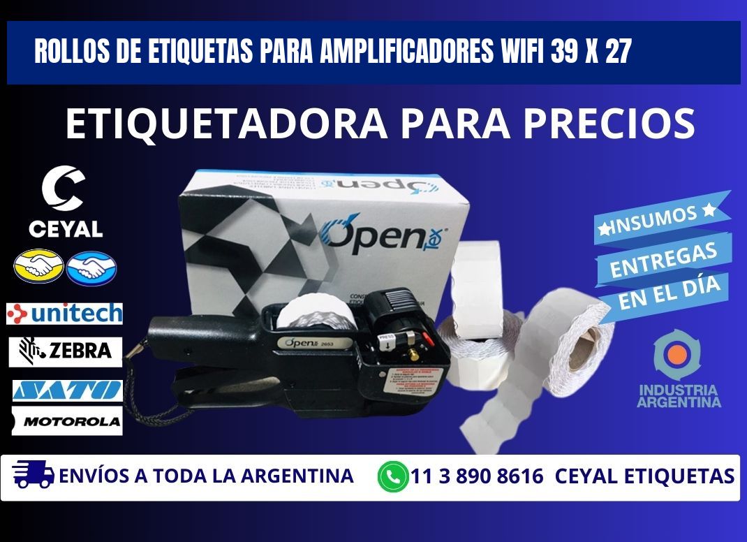 ROLLOS DE ETIQUETAS PARA AMPLIFICADORES WIFI 39 x 27